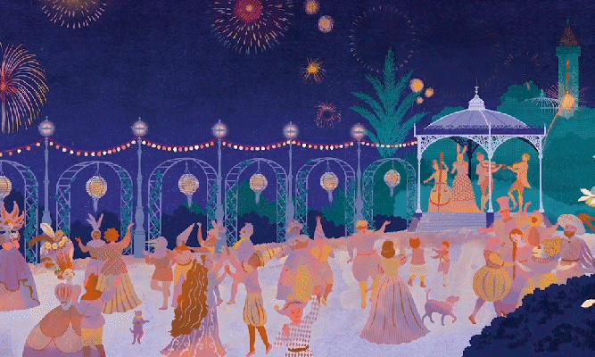 La belle aux bois dormant feu d'artifice