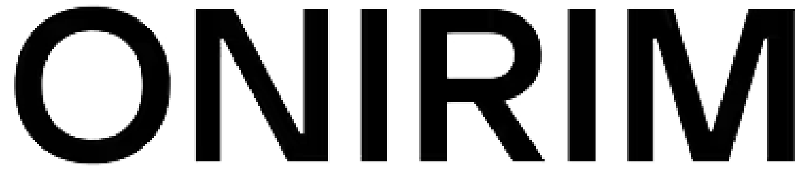 Logo avec le mot "ONIRIM" en lettres noires et blanches.