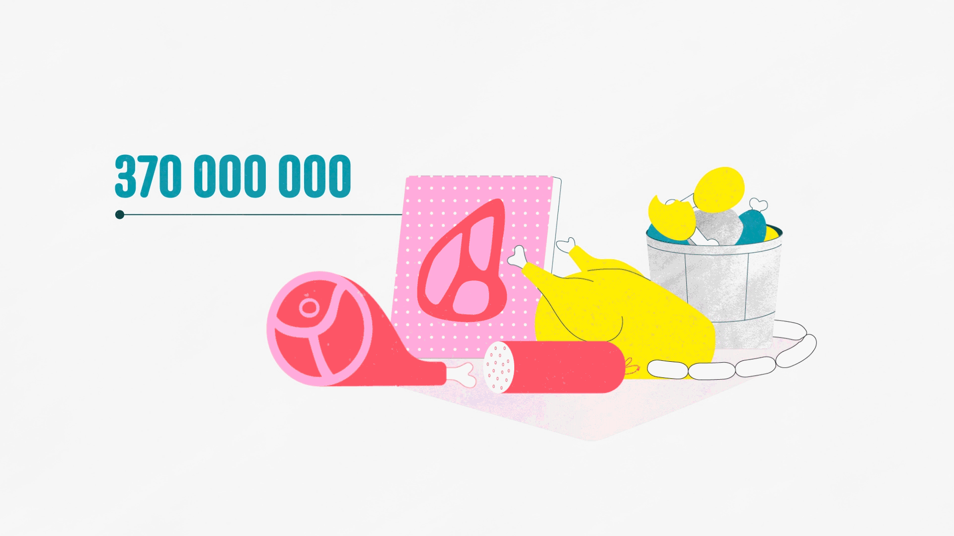 L214 - illustration viande, produits laitiés et oeuf par Capucine Bertin