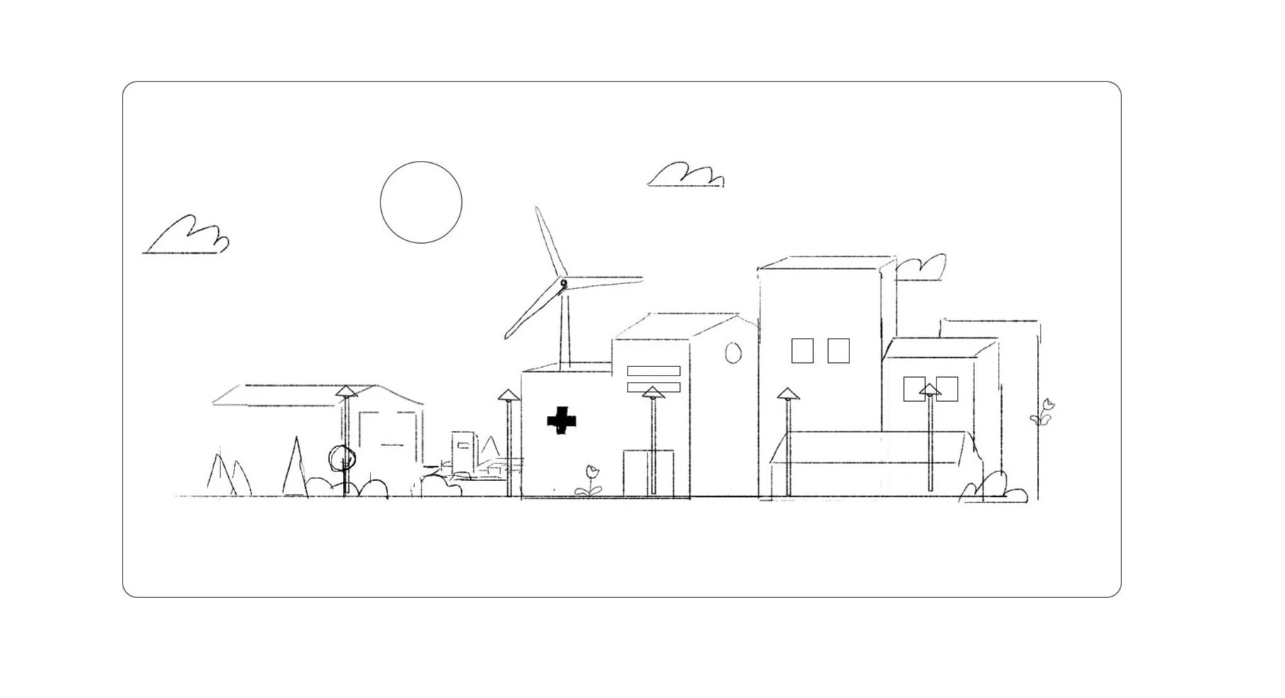 Illustration crayonné paysage - Storyboard - FRM - C'est quoi le cancer ? - réalisation Capucine Bertin