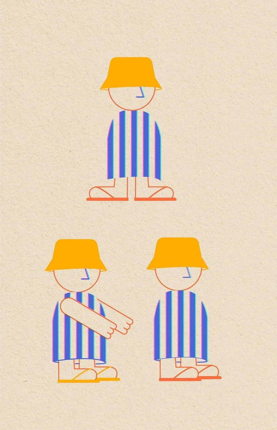 illustration personnage plage