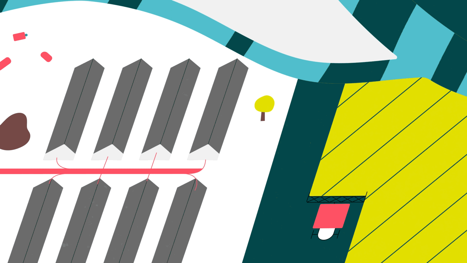 L214 - illustration champs et ocean - Capucine Bertin