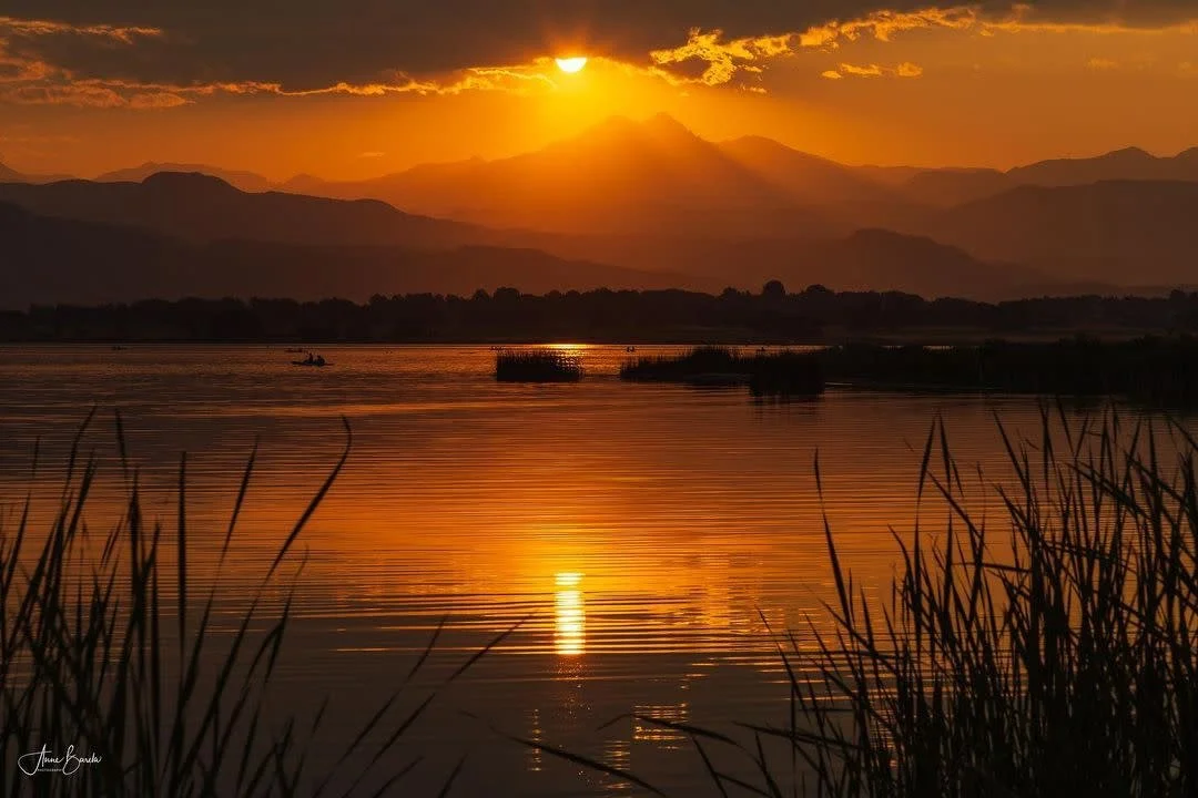 sunset over lake macintosh longmont