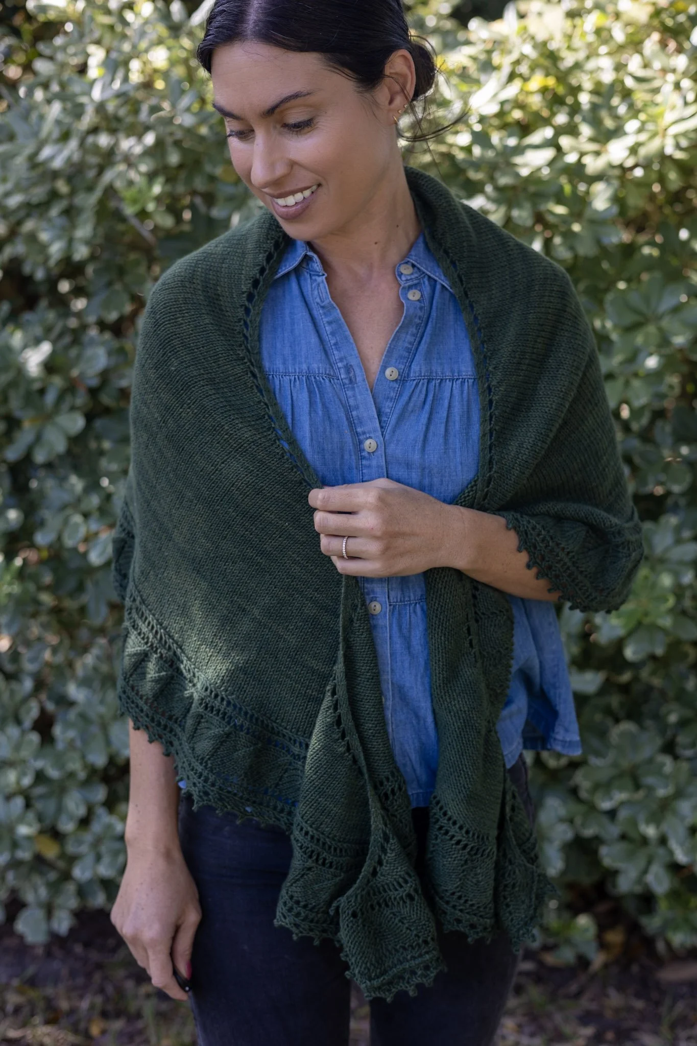 Kirsten Wearing the Sweetgrass Shawl