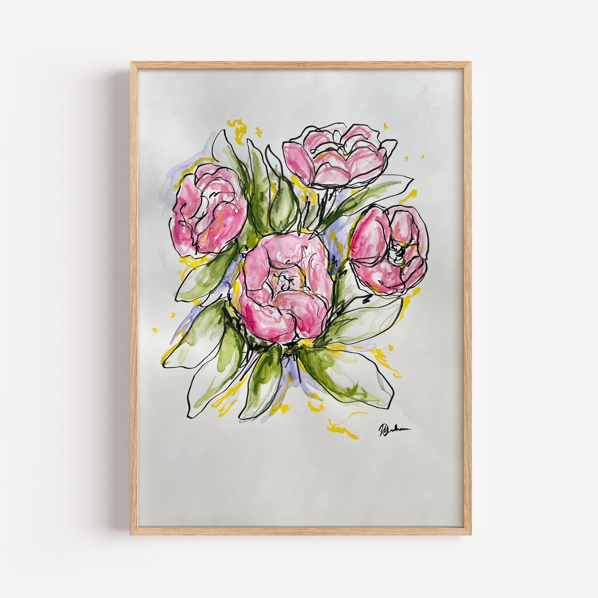 Watercolour Peonies: Original