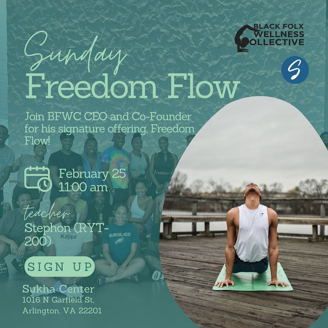 To close out Black History Month, our Co- Founder is bringing his signature offering, Freedom Flow to our Sunday Soul Yoga Program ✨
We only have a set amount of free tickets available and hope you join us for this experience 🖤
More about Freedom