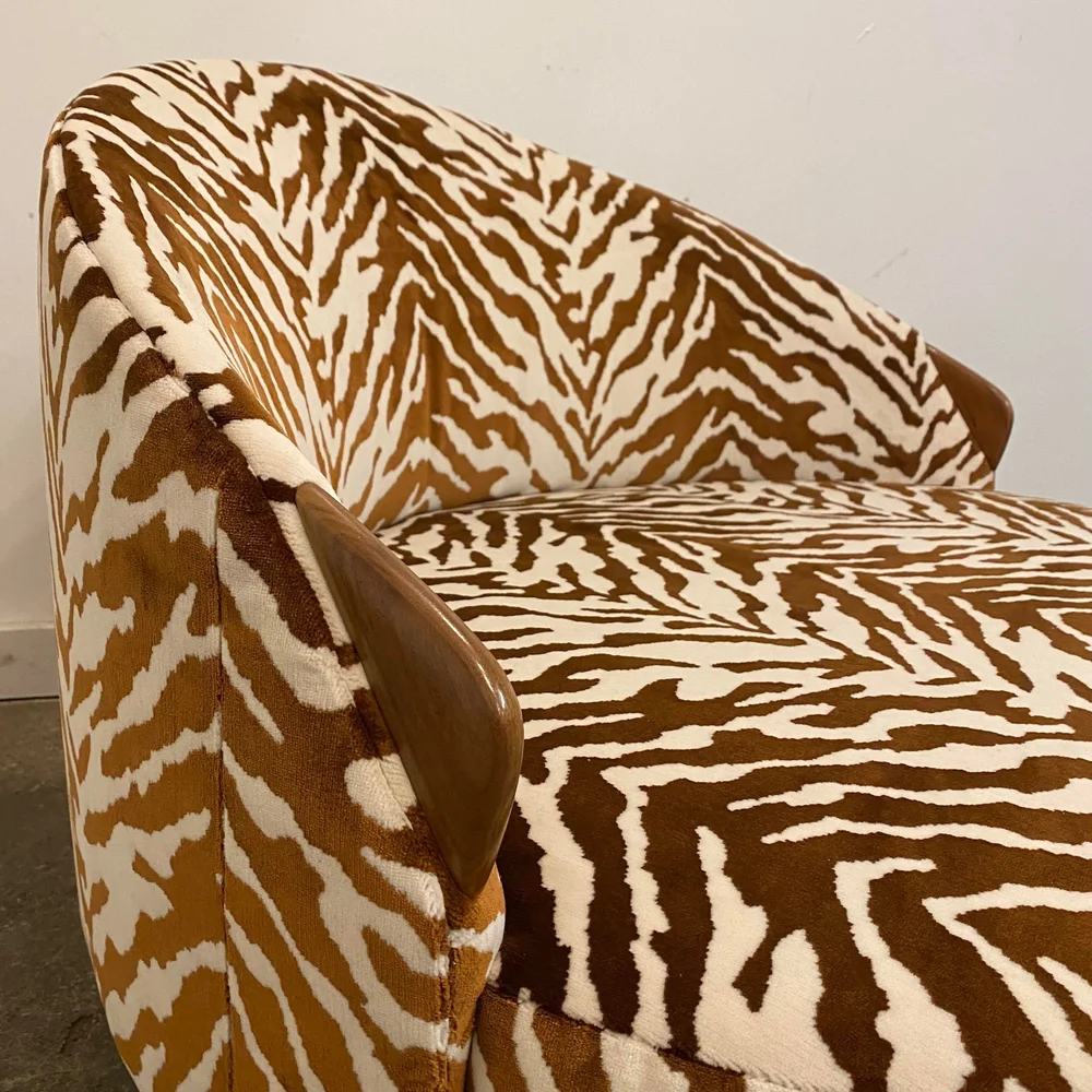 Leather Zebra Chaise Lounge Chair Safari Reserve Zebra Leather