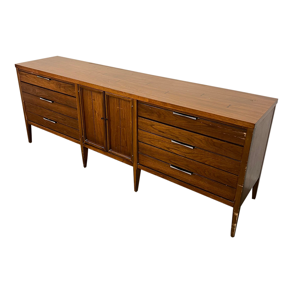 knee length dresses for ladies Young Mfg. Co Midcentury Modern Large Lowboy Dresser or Credenza with main image 1