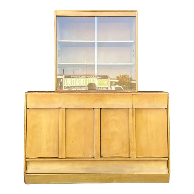 Heywood-Wakefield M196 Wheat Sideboard Hutch Midcentury Modern