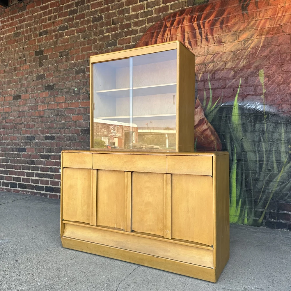 Heywood-Wakefield M196 Wheat Sideboard Hutch Midcentury Modern