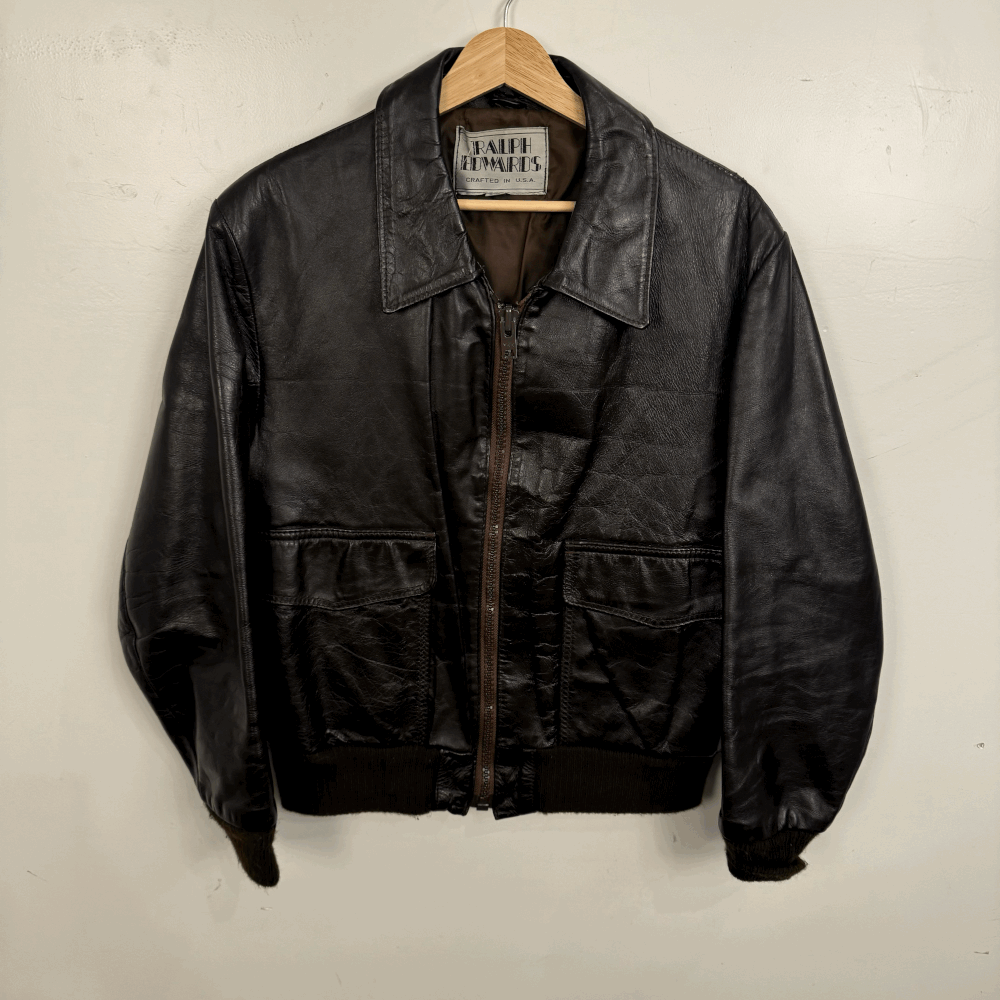 Ralph Edwards Dark Brown Leather Jacket Size L — Main Street Modern