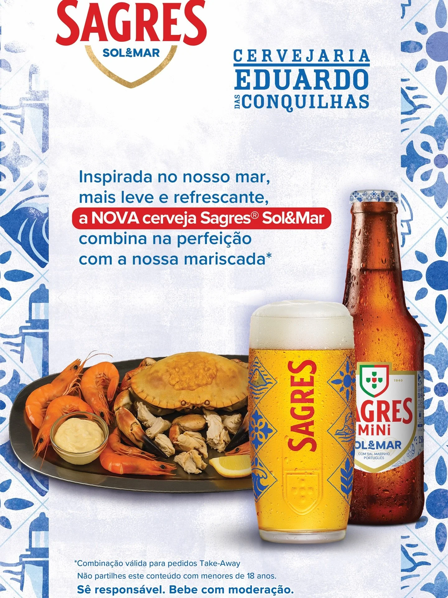 🍺 A combina&ccedil;&atilde;o perfeita para os dias frescos de outono!

A nova Sagres&reg; Sol&amp;Mar j&aacute; chegou ao Eduardo das Conquilhas &mdash; leve, refrescante e com inspira&ccedil;&atilde;o no sabor do mar. Ideal para acompanhar a tua ma