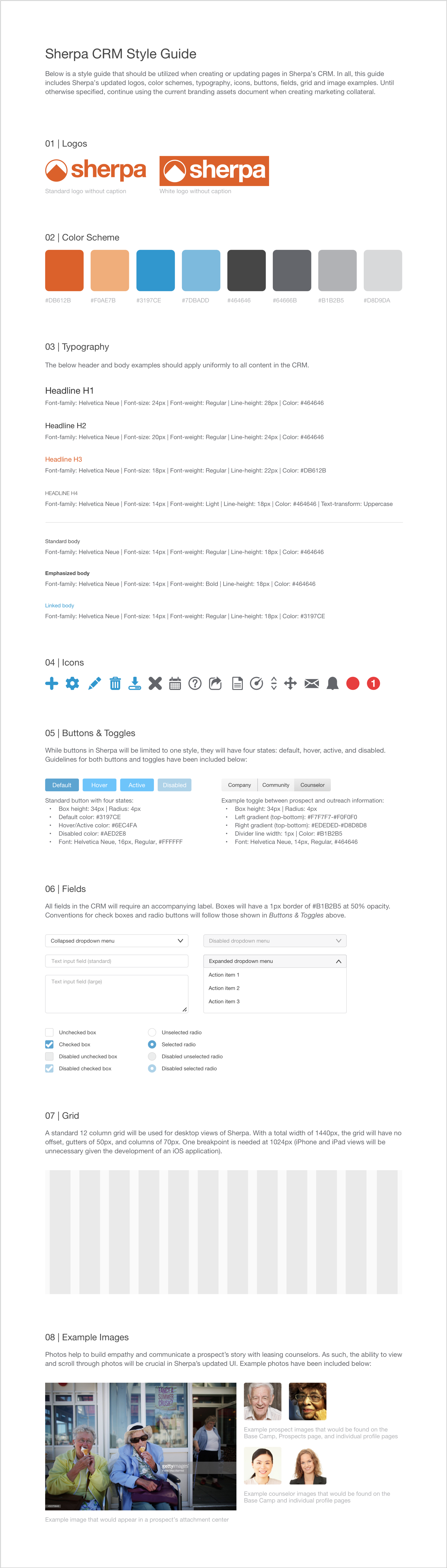 Style guide for Sherpa CRM's reporting interface.