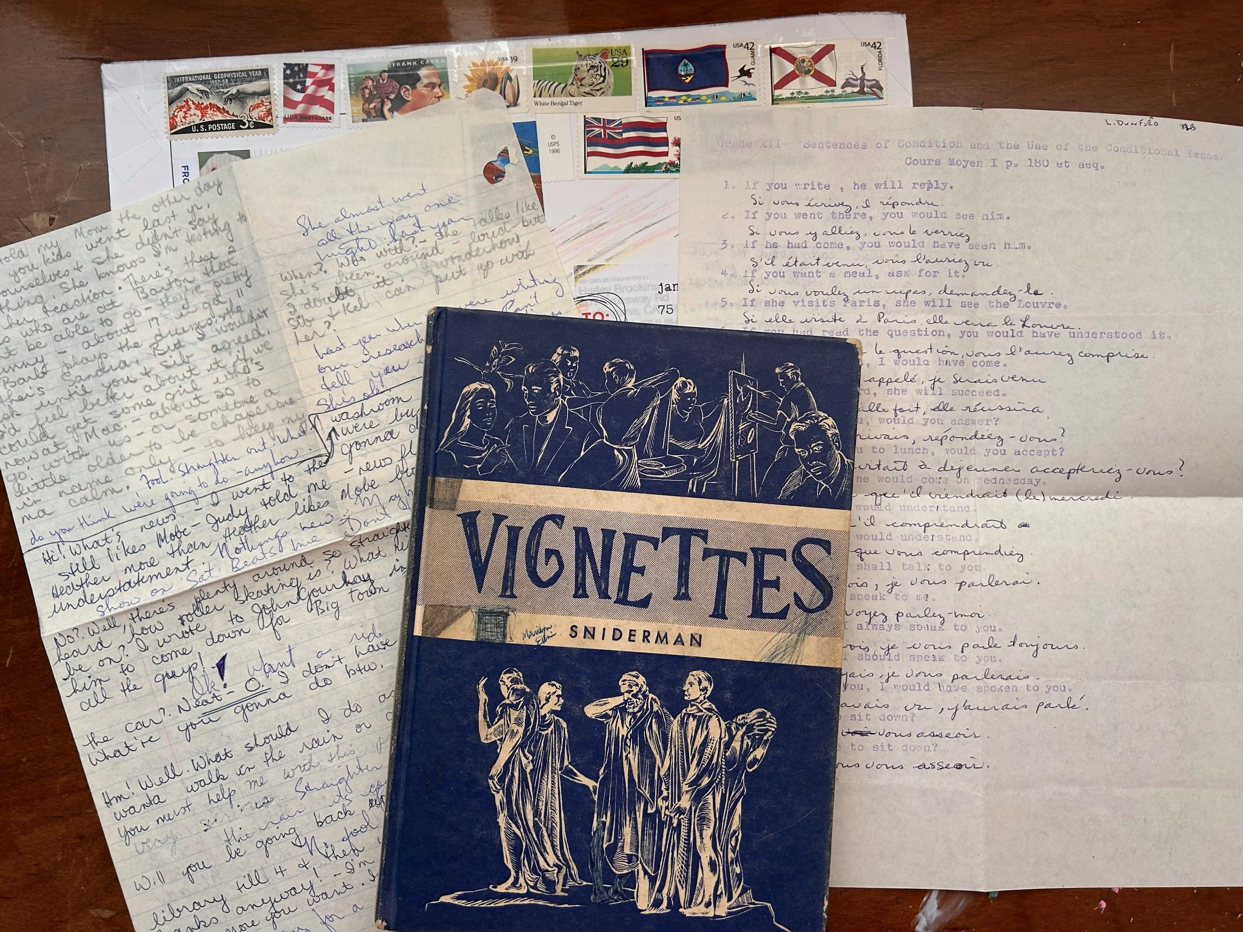 A lost letter falls from a book…