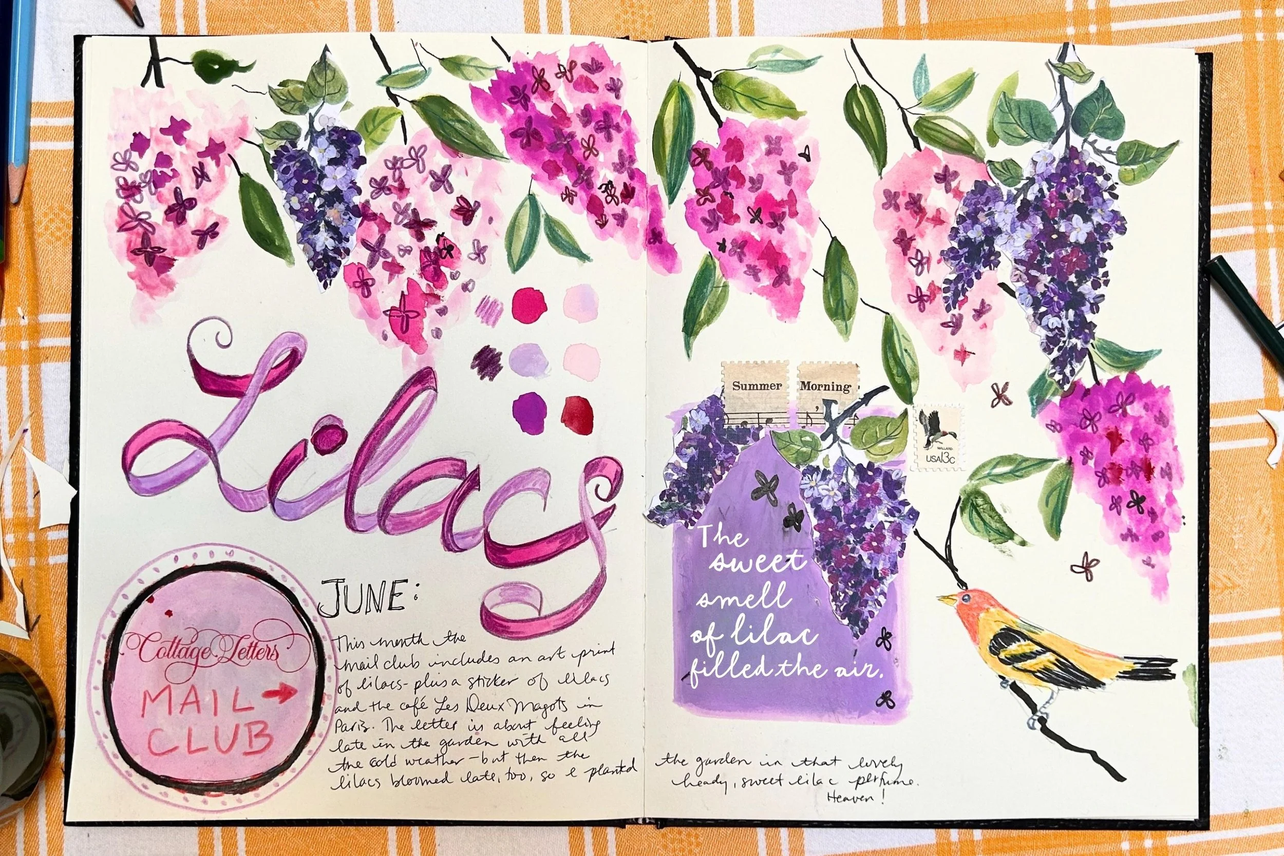 June Cottage Letter and Lilacs