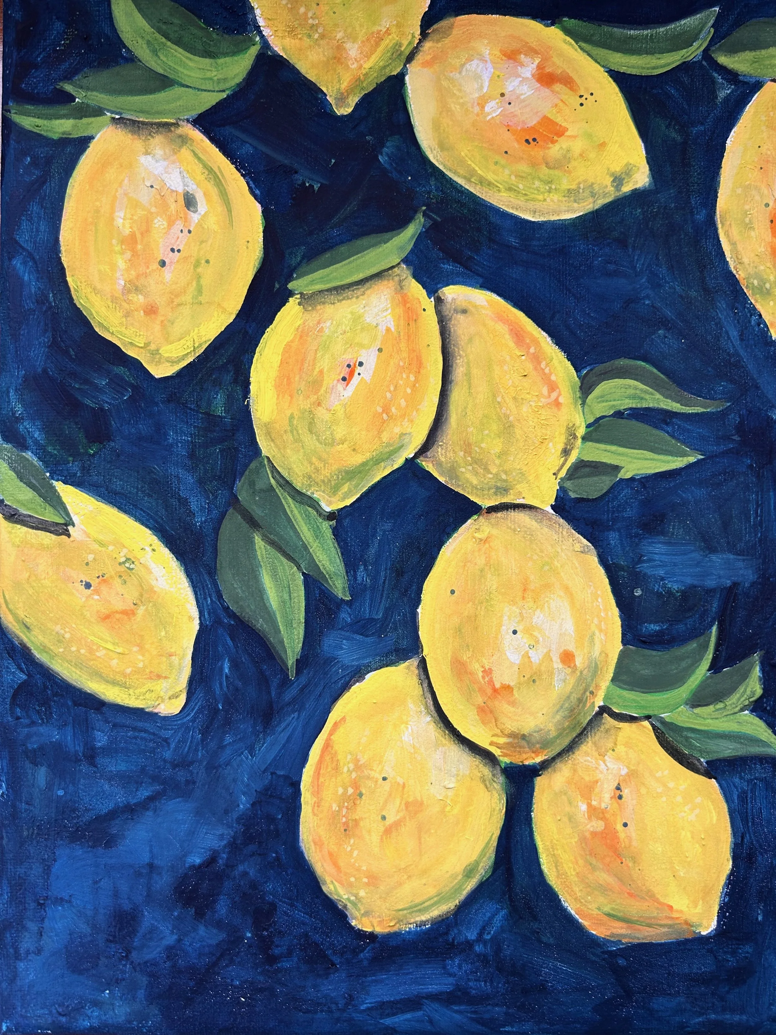 Lemons Painting on Canvas