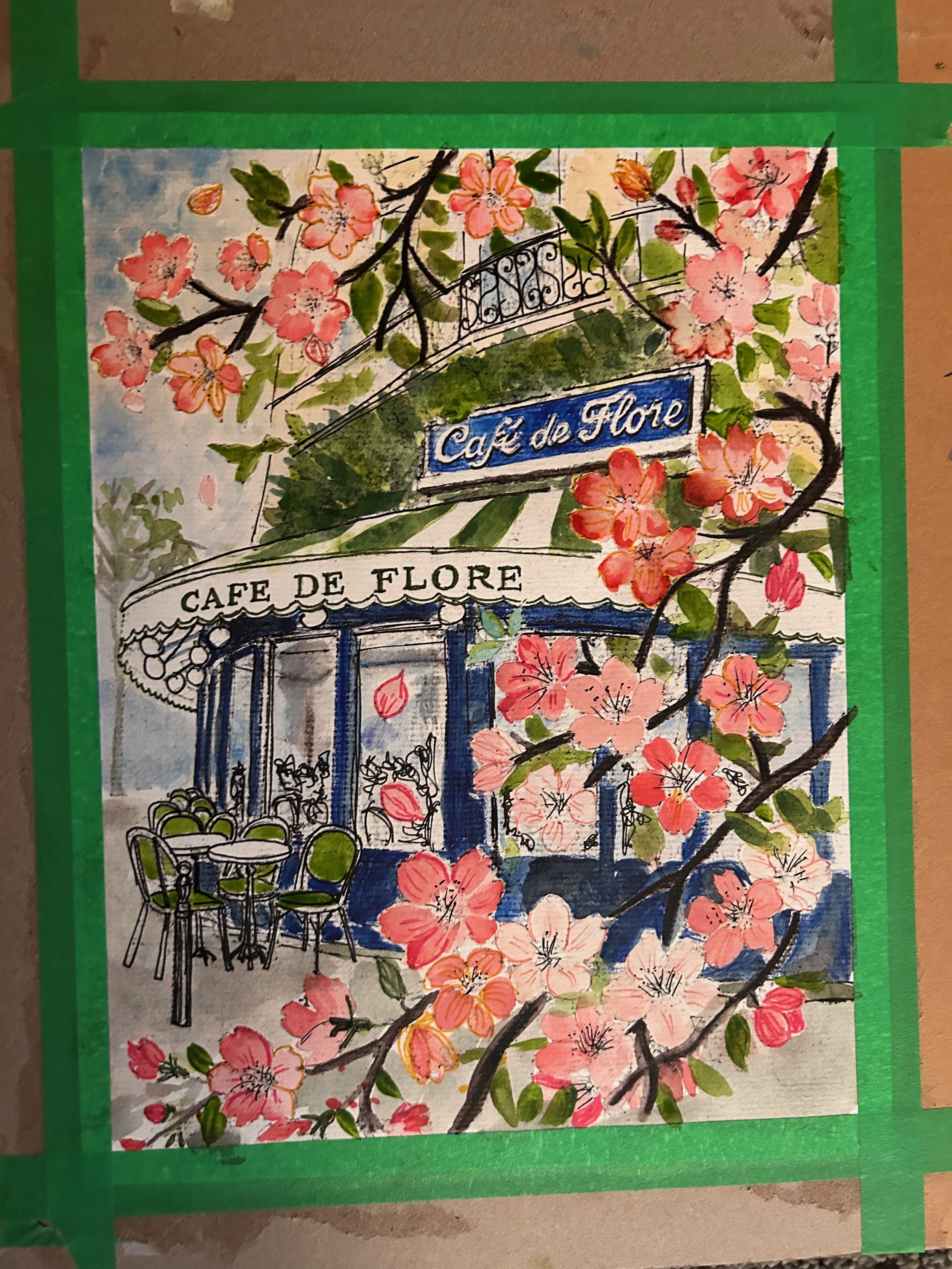 Cafe de Flore Painting