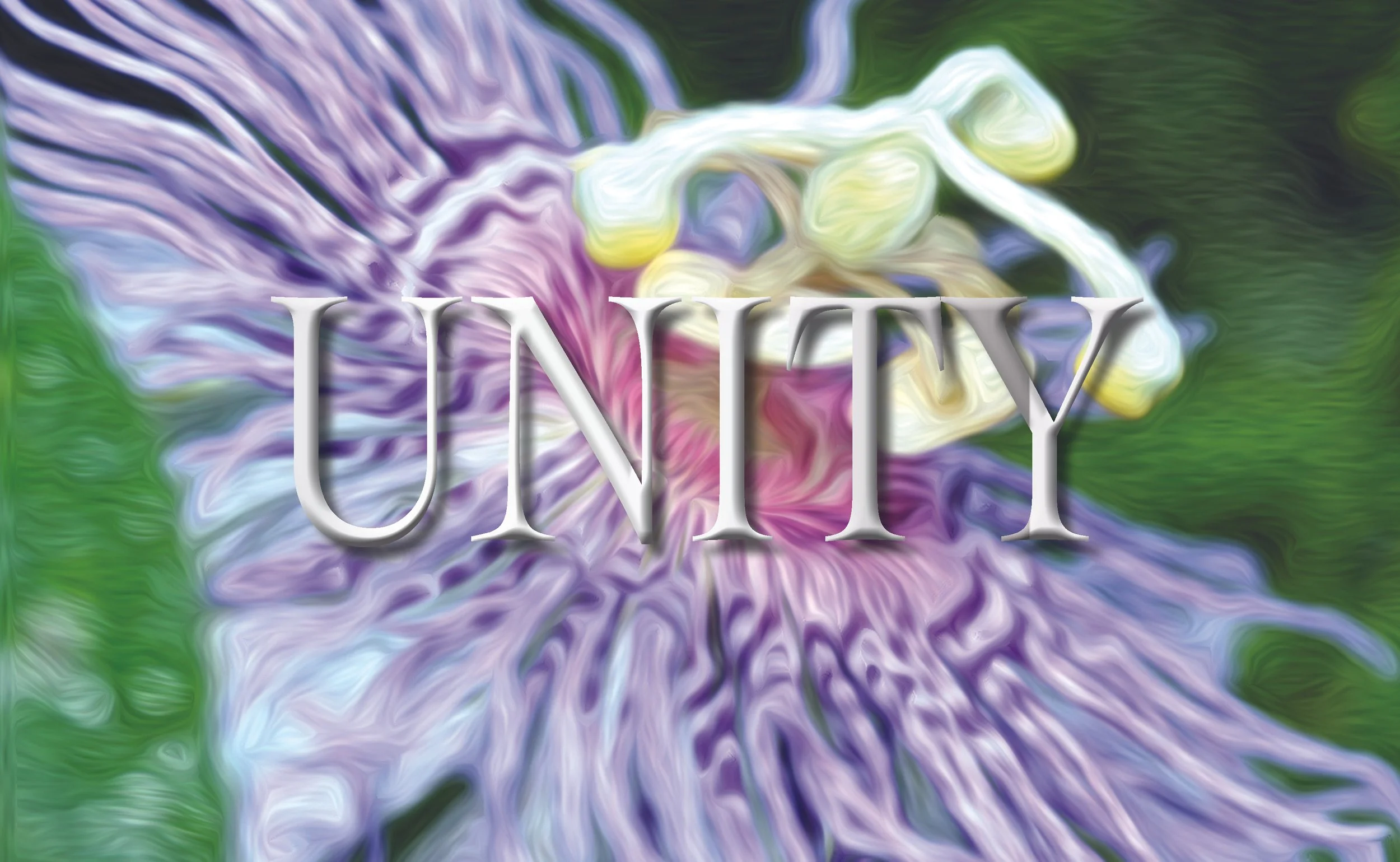 Fractal-inspired artwork combined with high-vibration words to anchor a state of being