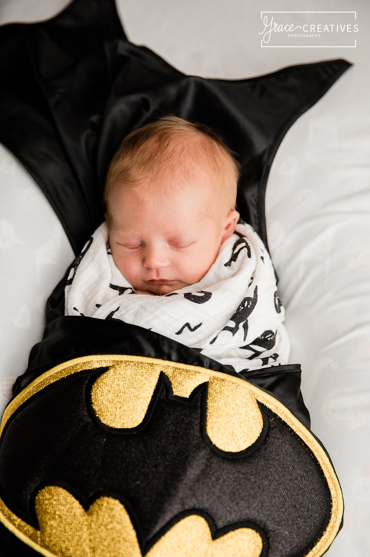 batman newborn portrait session