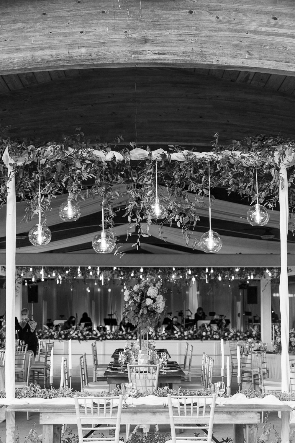 head table decor during a wedding at Grand Geneva's pavilion