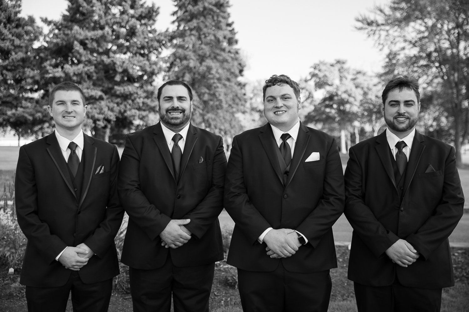 Groomsmen photos at meadowbrook Country Club