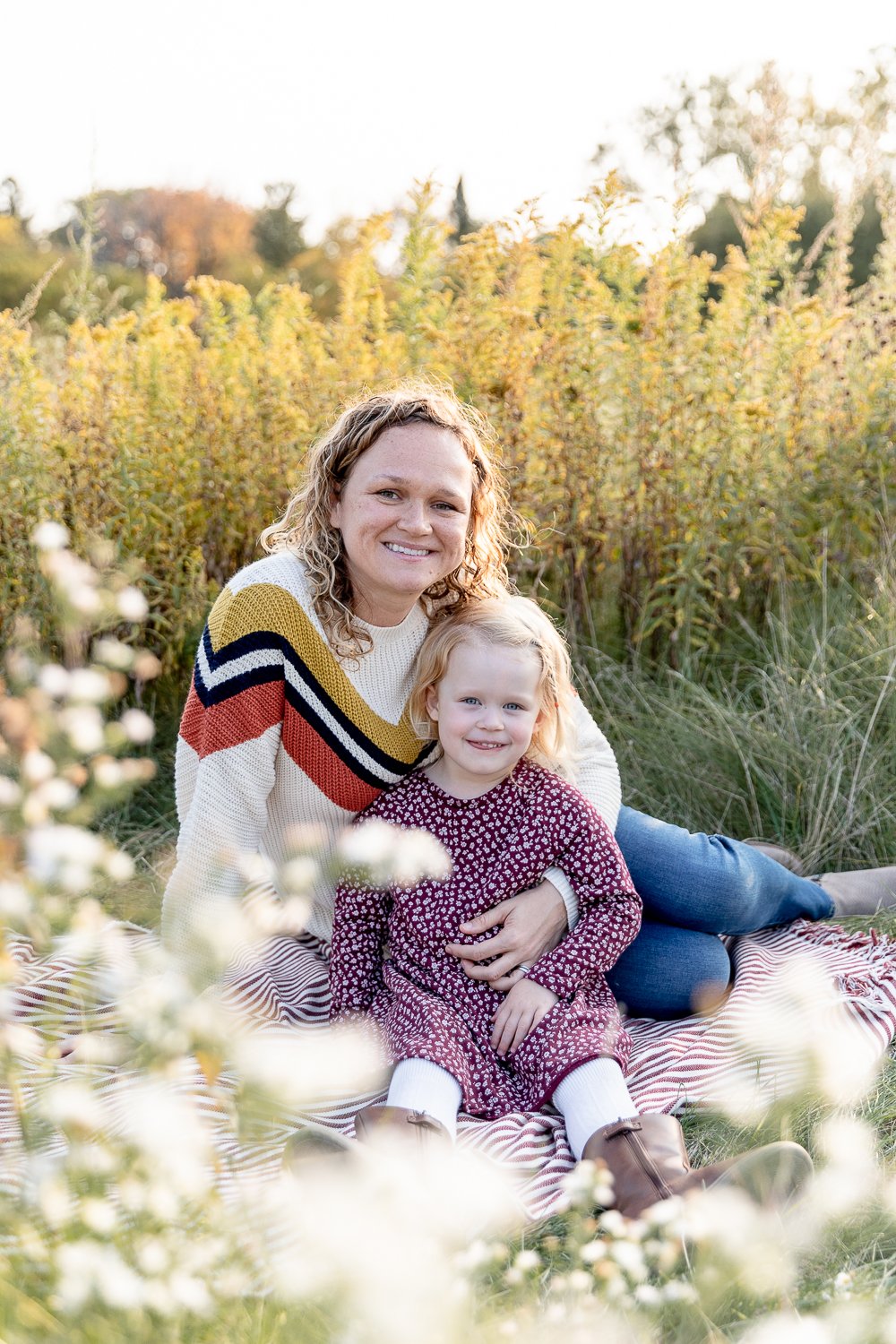 portrait of Tosa mother and daughter during fall mini session with Grace Creatives Photography