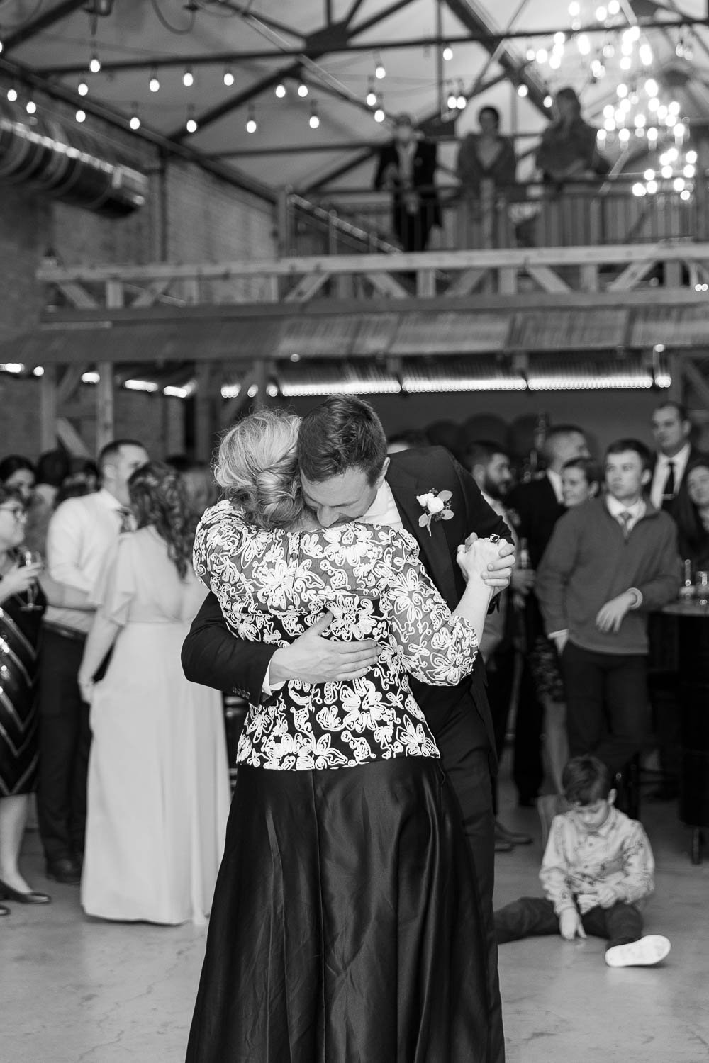 mother and son first dance at Factory on barclay