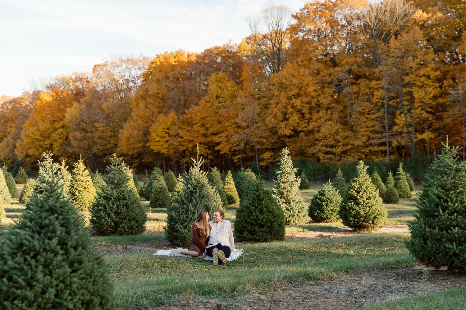 Tree Farm Engagement Session | Maria + Nick