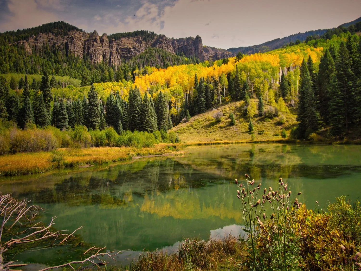 Opal Lake, after a short hike, southeast of Pagosa Springs.