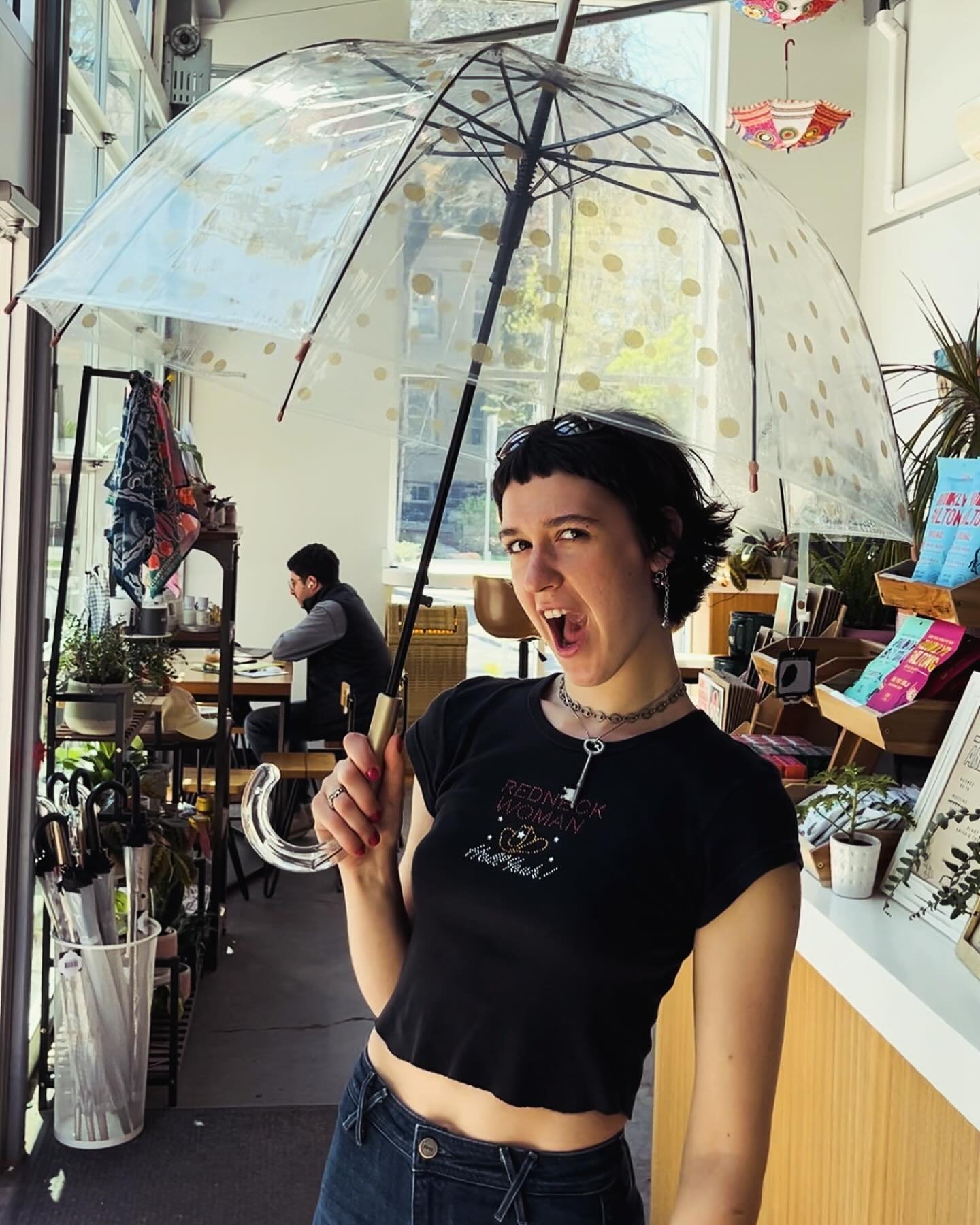 What&rsquo;s one more open indoor umbrella under a sea of open indoor umbrellas?! Just another Friday pushing our luck at Press Cafe 😋☂️

New Umbrellas from France - Ooh La La!! $18