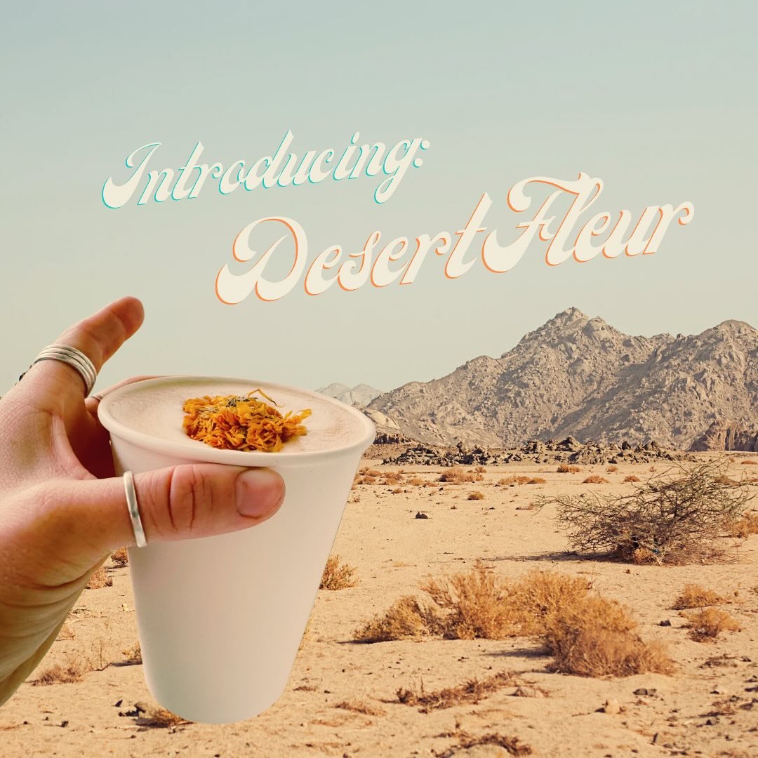 A dreamy, bohemian Sesame Latte with Calendula Flower infused Vanilla Syrup ✨ 🌵 🌙