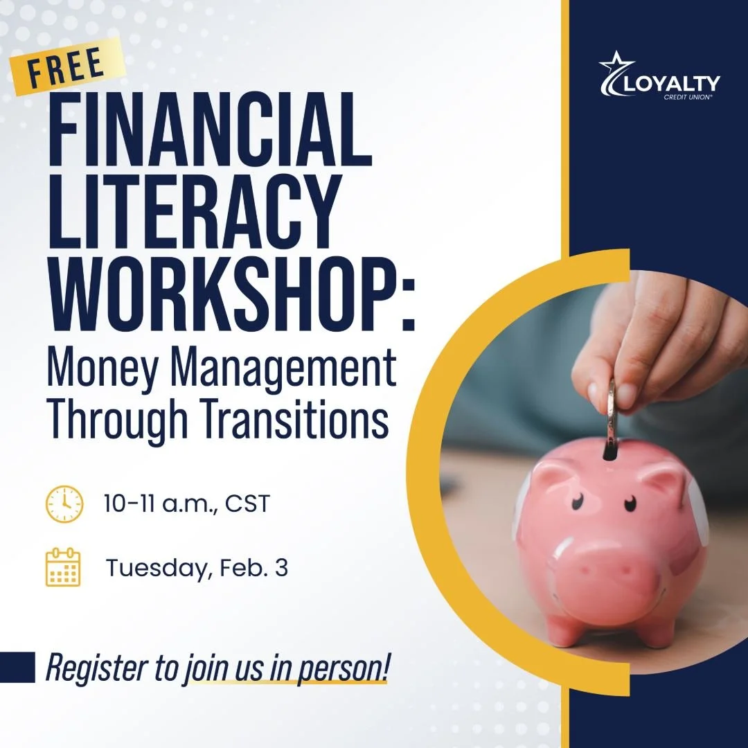 REMINDER: Join us tomorrow for a free Loyalty workshop covering money management through transitions, presented in partnership with CareerSource Escarosa and American Job Centers. 

You will learn how to:
Assess the financial impact of a transitio