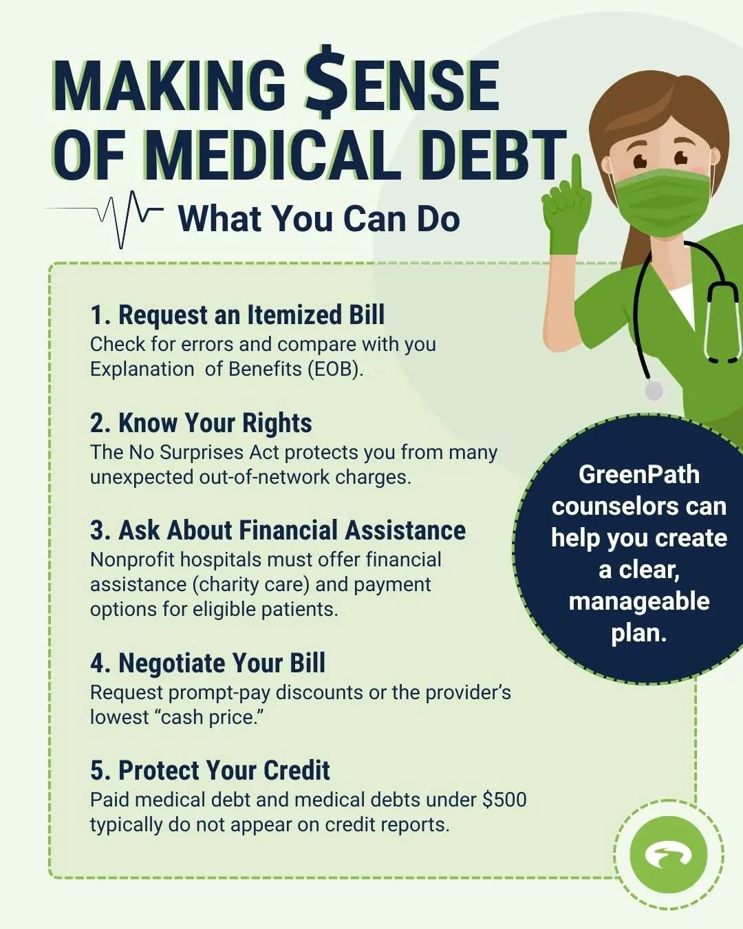 Medical debt often feels overwhelming because it shows up unexpectedly, varies wildly in cost, and is tied to stressful health events. 

You have more rights and options than you might realize, including the ability to negotiate bills, request fina