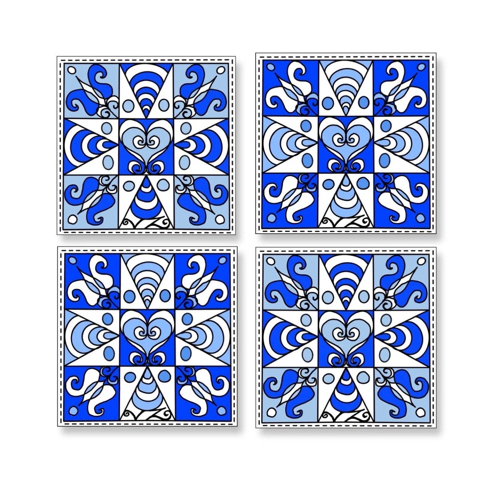 Go Big Blue Quilted Sticker Pack