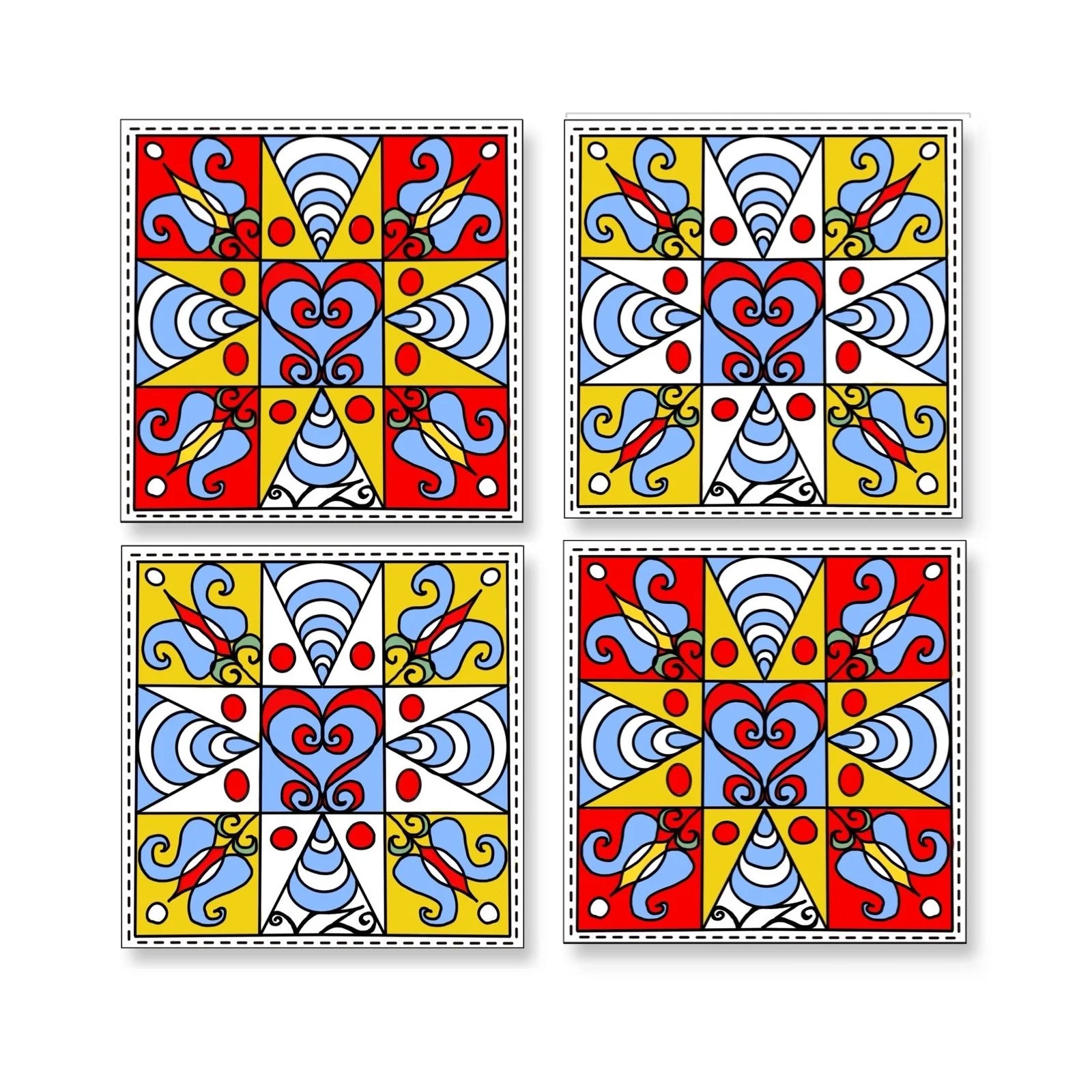 Tomato & Mellow Yellow Quilted Sticker Pack