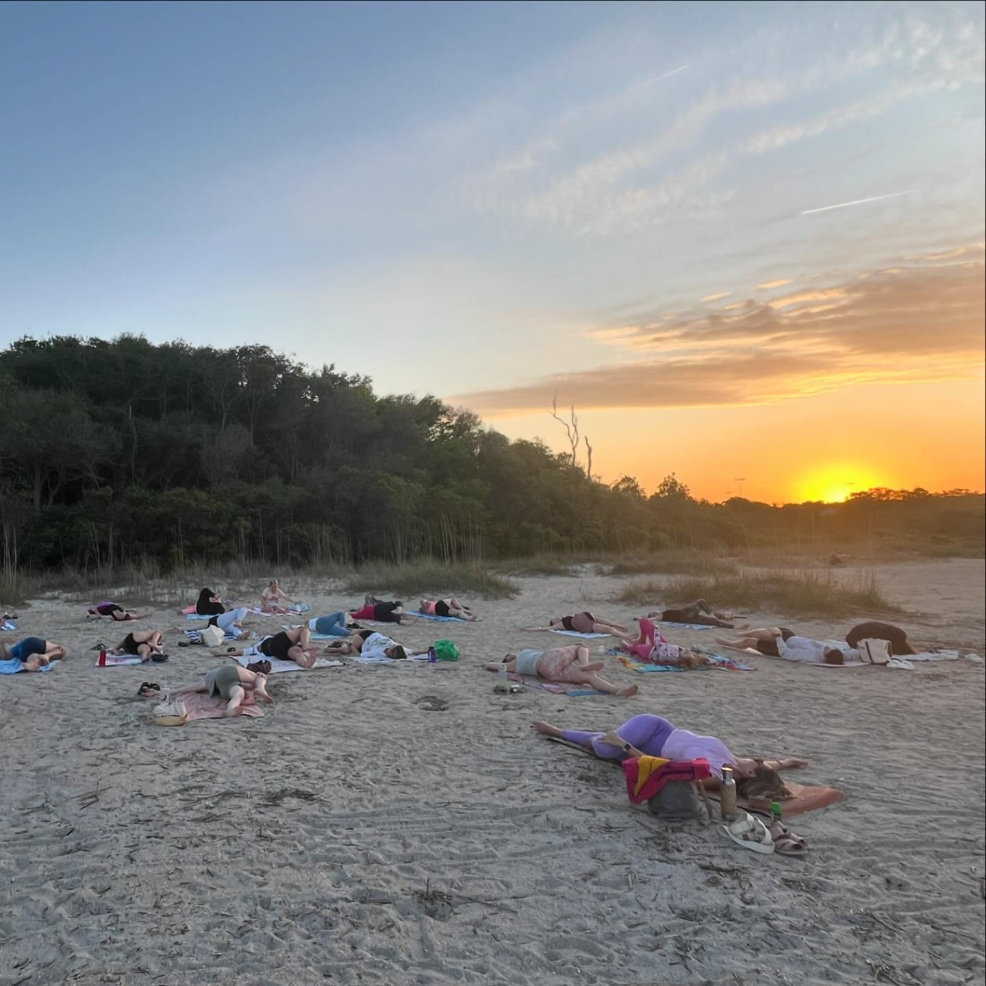 Huge thank you to everyone who came out for our first sunset beach yoga class of the year! 

If you missed it, you can join Gloria for the next one on May 12th at 7:15pm. We won&rsquo;t invite the sand gnats this time! 😬