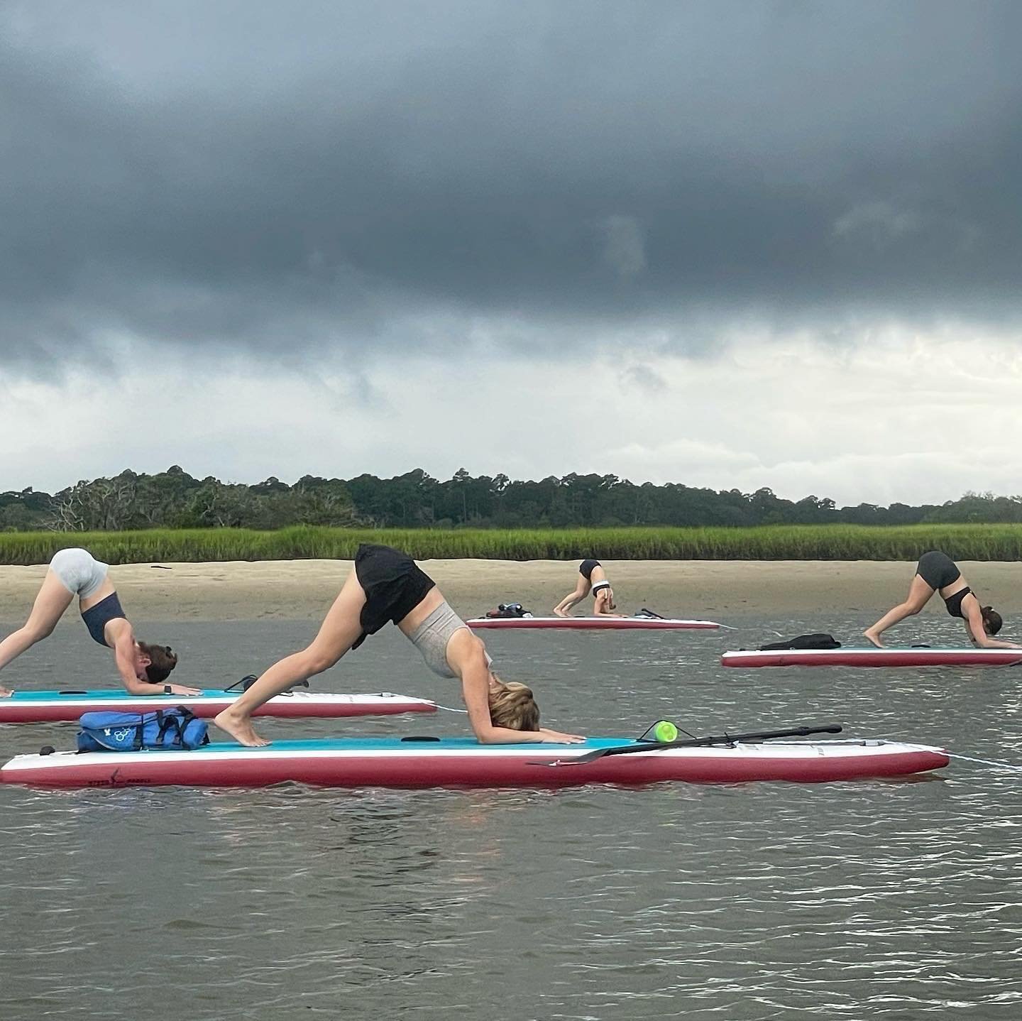 Paddle and Pose: SUP Yoga! Its back! 

🌊 We partner with @stand_and_paddle to offer Stand Up Paddle-board Yoga classes on the May River! 

🌊 Classes include all equipment (life jacket, paddle, board, and anchor) as well as a paddle lesson before cl