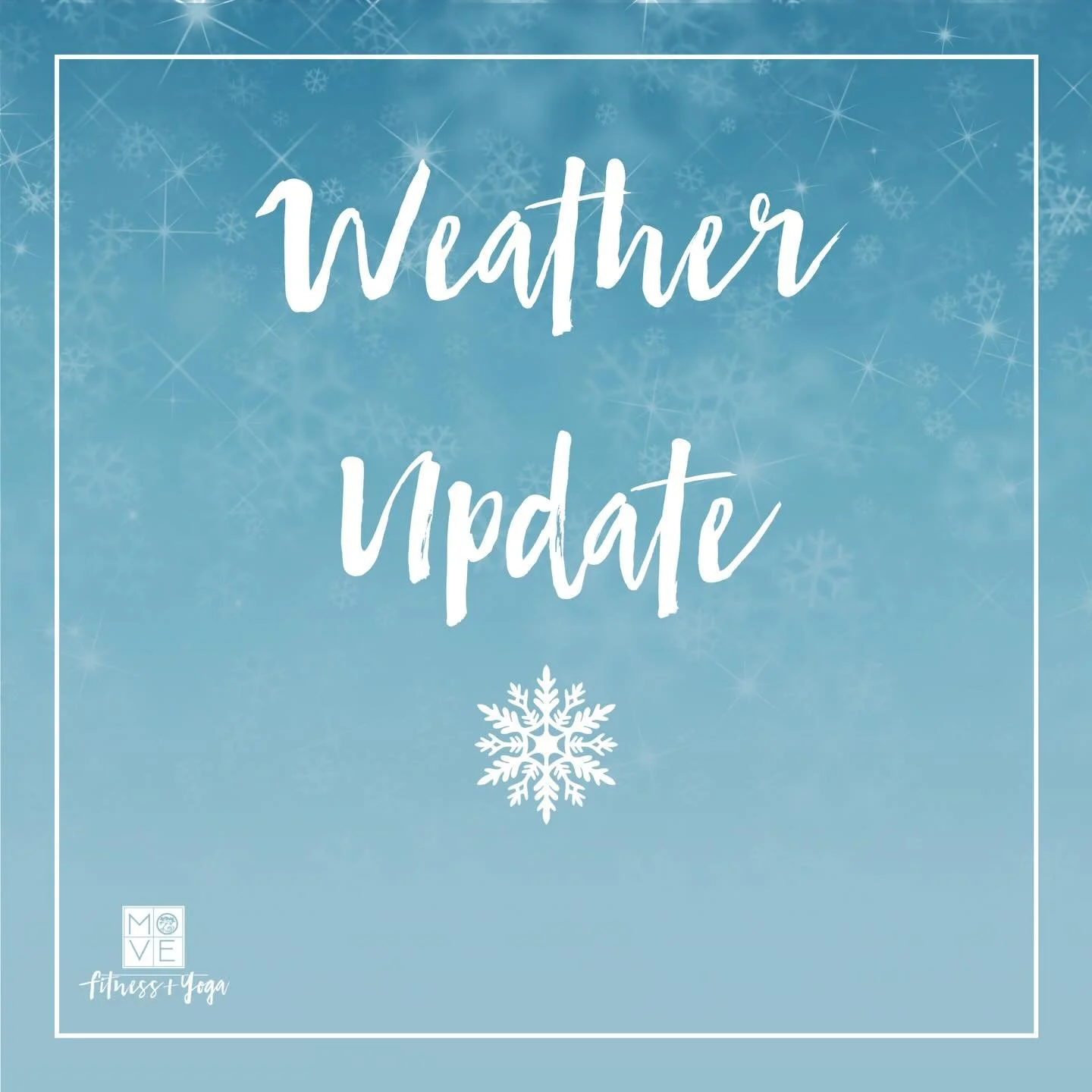 It&rsquo;s a Lowcountry Snow Day! ❄️

With below freezing temperatures all night and throughout the morning, the studio will be CLOSED tomorrow Sunday February 1st. 

Y&rsquo;all be safe out!