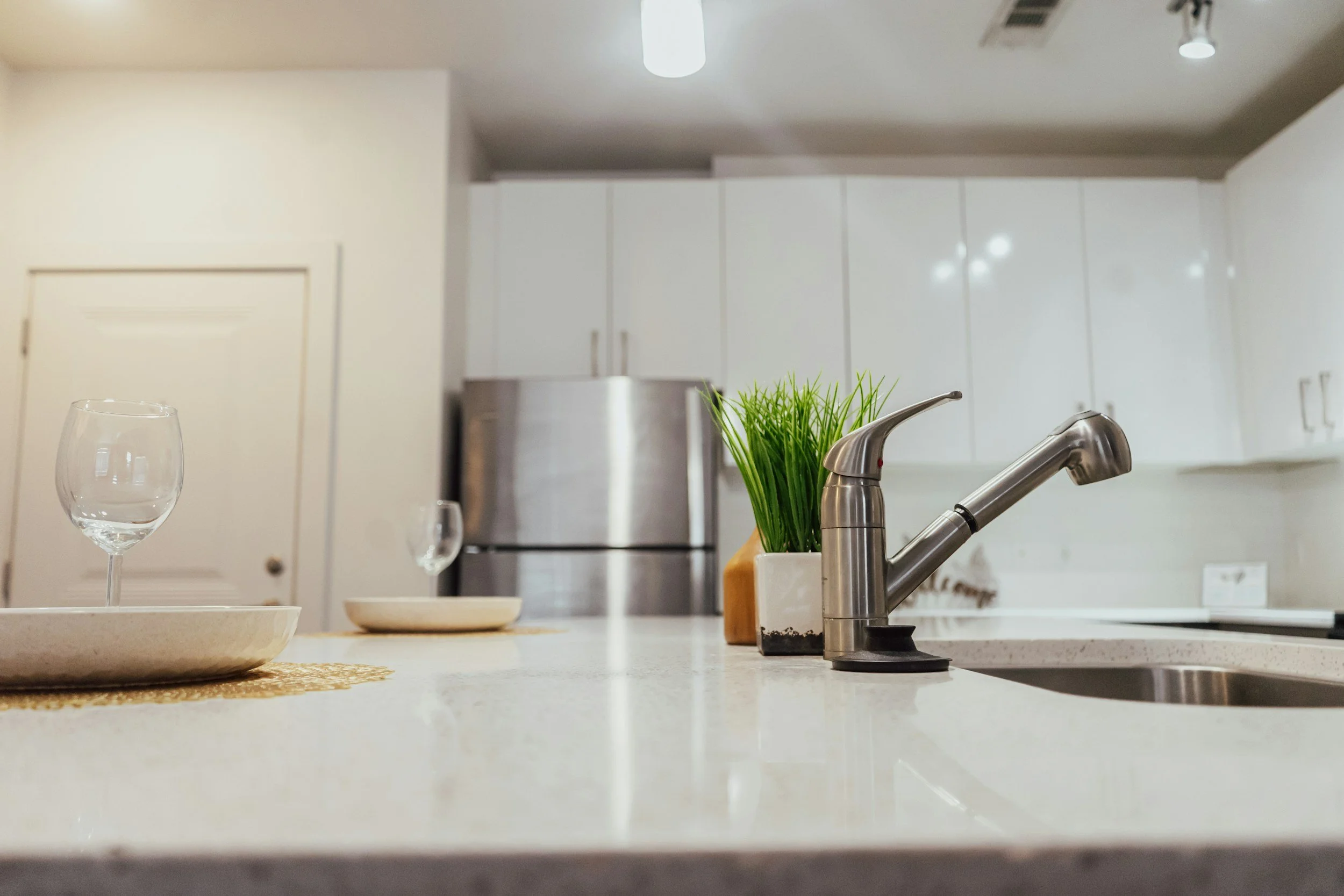 Clean countertop after biweekly cleaning service in Charleston