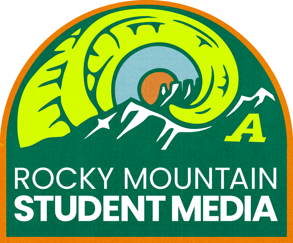 A logo for Rocky Mountain Student Media featuring stylized mountains, a sunset, and a mountain lion, with the text 'Rocky Mountain Student Media'.