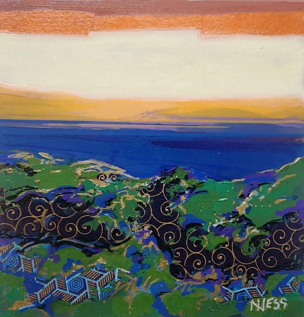 Skyline Dr. Sunset 4 (8 x 8" collage)