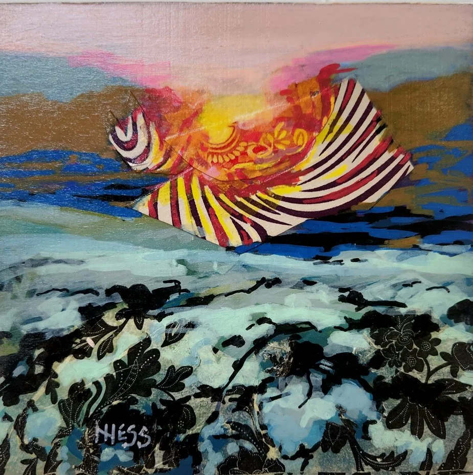 Skyline Dr. Sunset 1 (8x8" collage) 