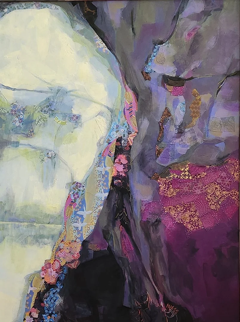 Nature's Veil of Near and Far (30 x40" collage)