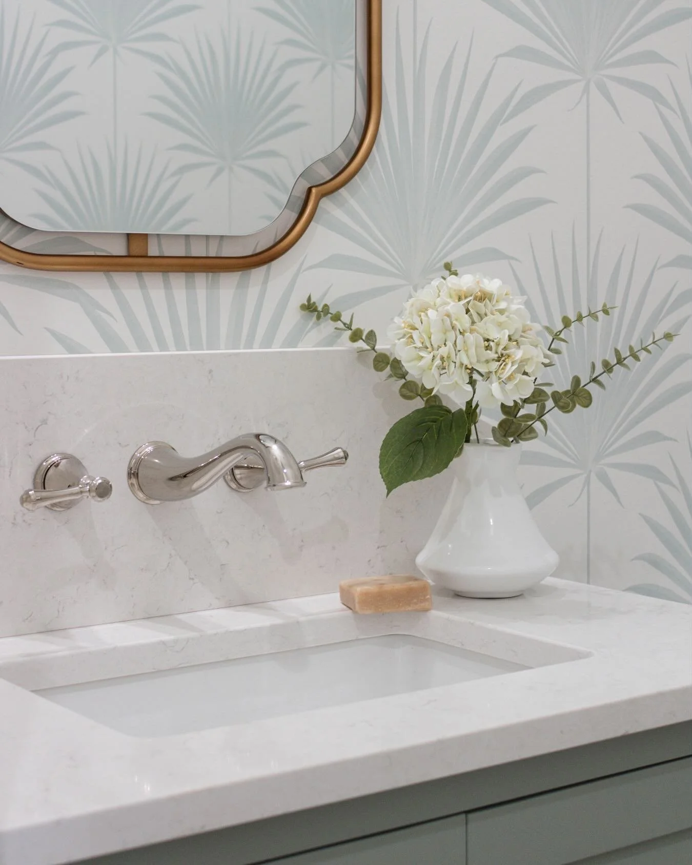 Still in love with how this powder room turned out with @serenaandlily wallpaper. 🤍

Badin Lake, North Carolina