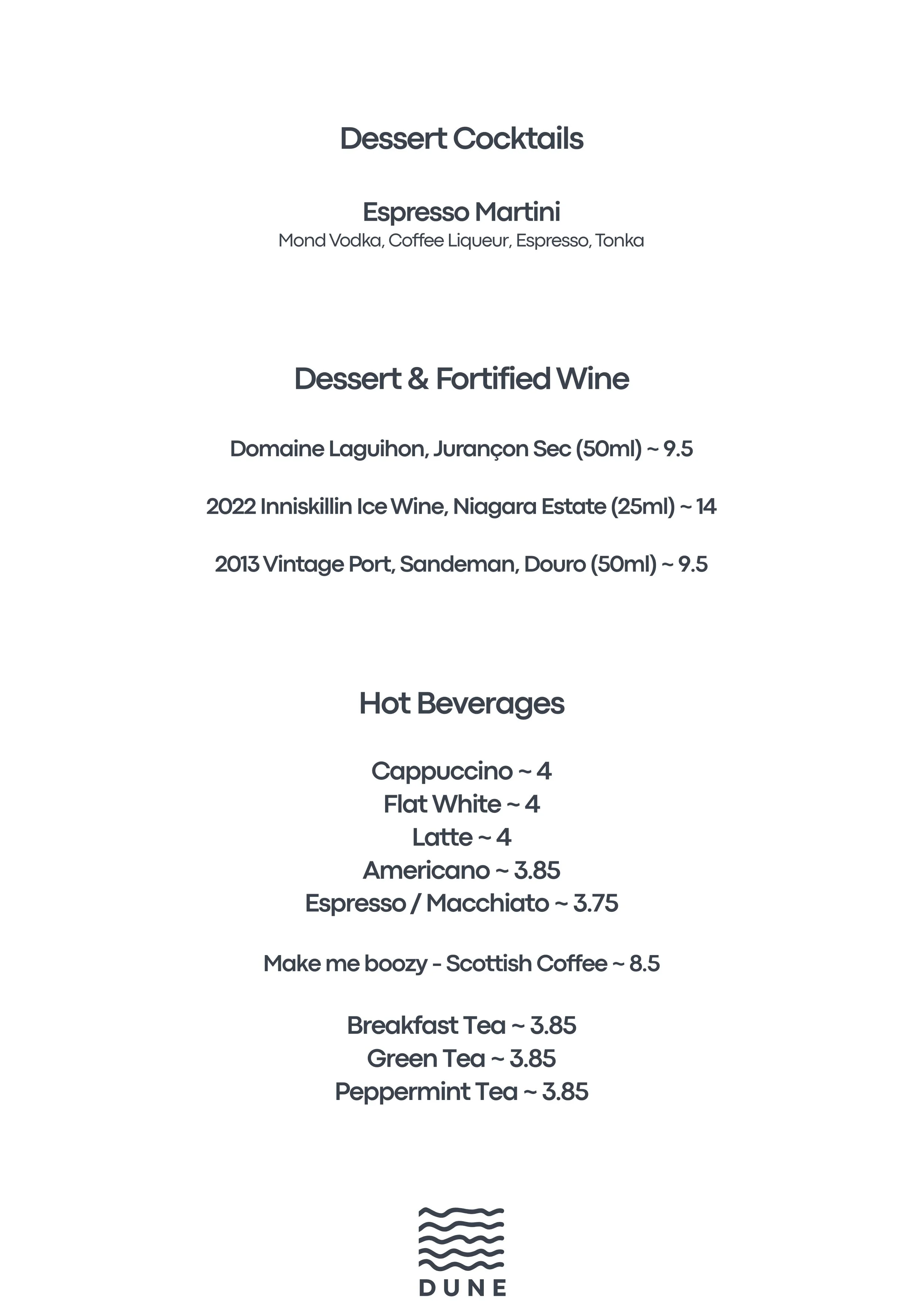 coffee & dessert cocktails