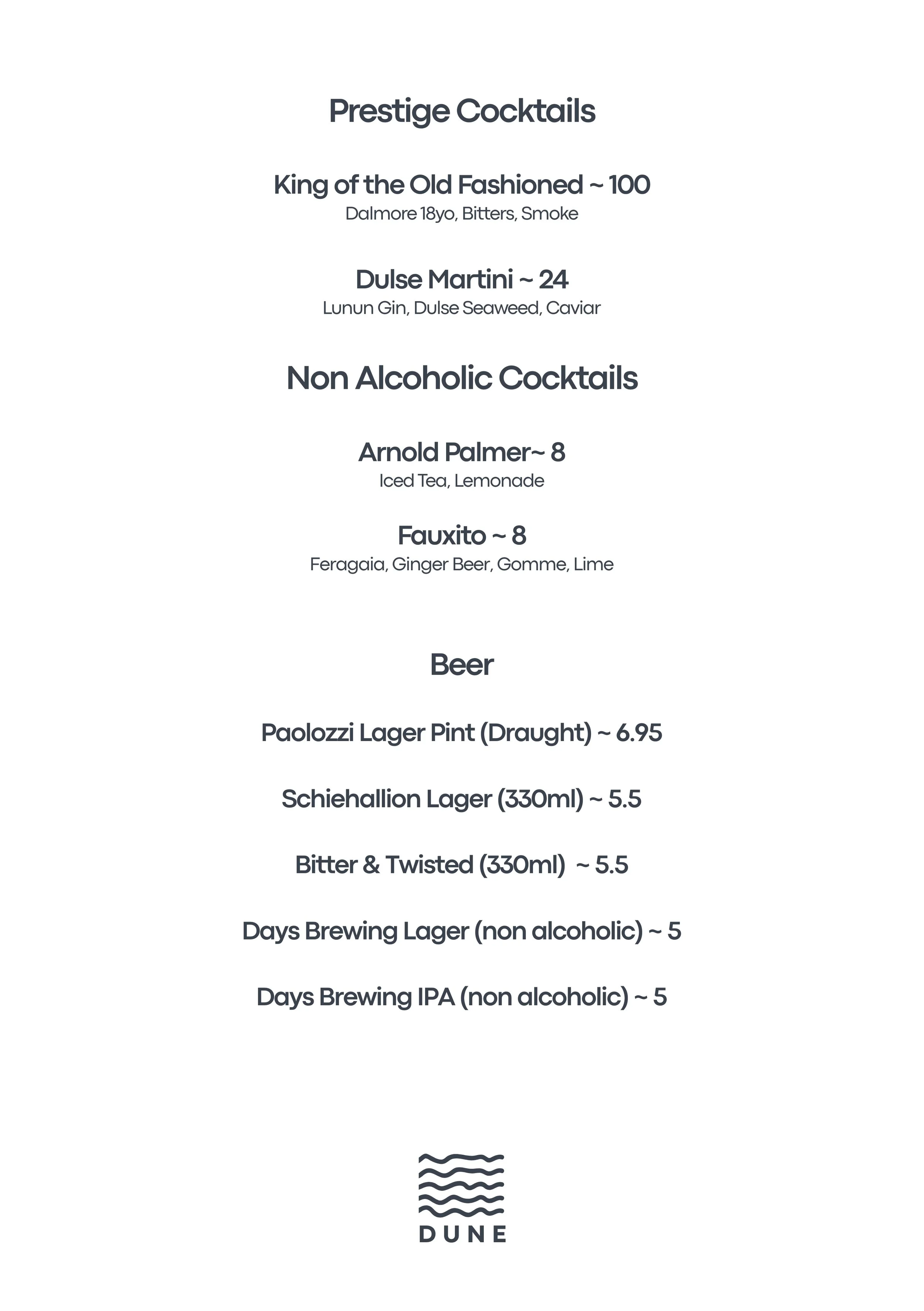 prestige cocktails dune