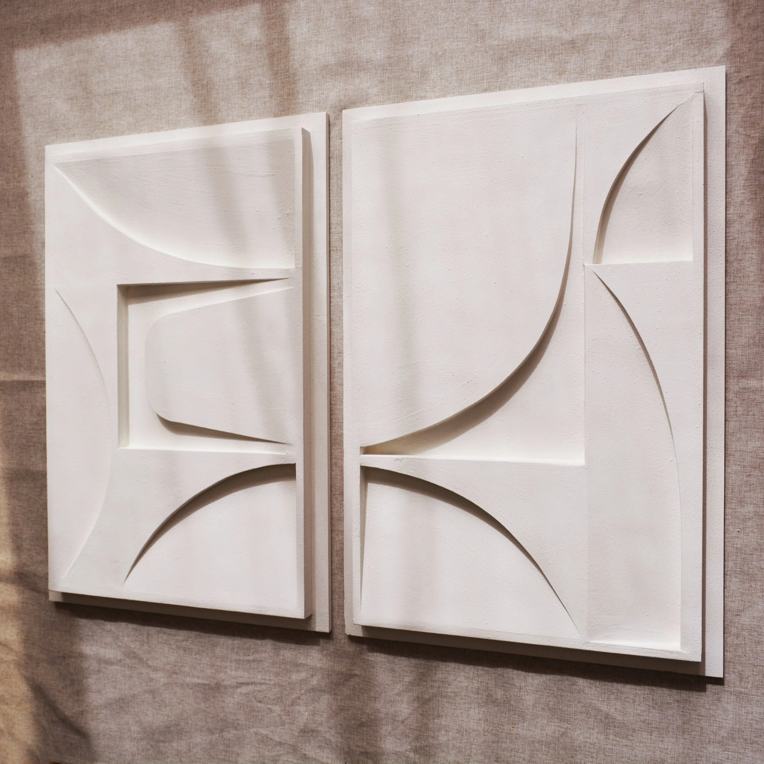 No. 49 - Set of Two - Dimensional Plaster Art