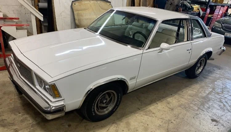 White classic car interior restoration