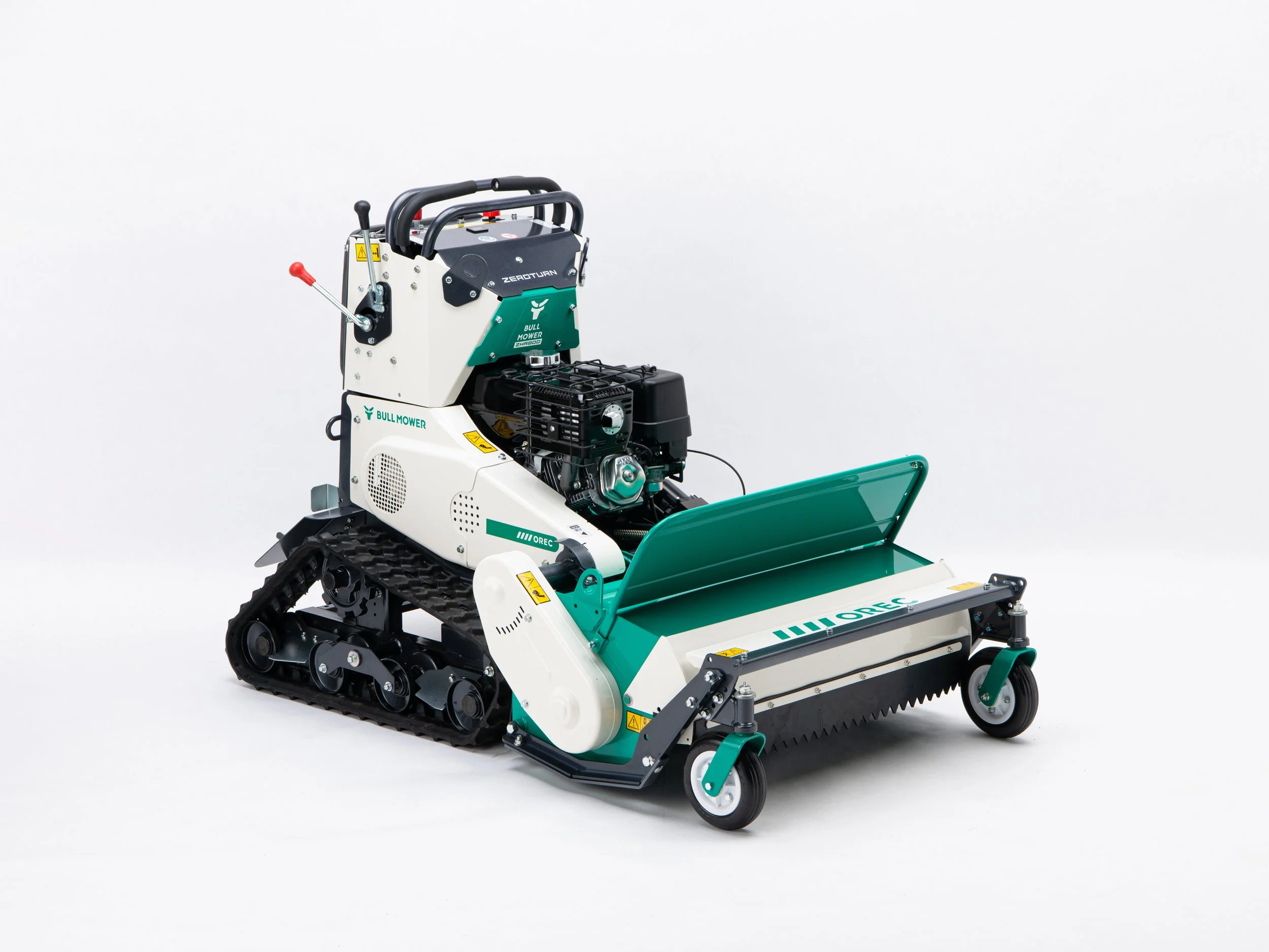 Desbrozadora de eje horizontal con martillos, orugas y mango giro cero Orec ZHR800