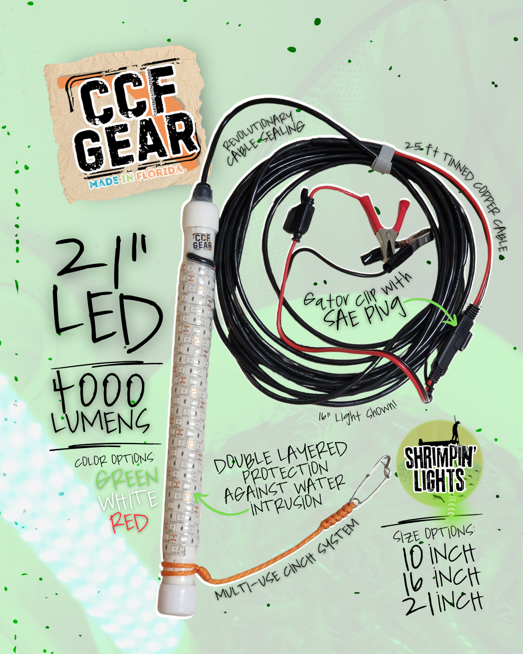 21" Green LED Shrimping & Fishing Light